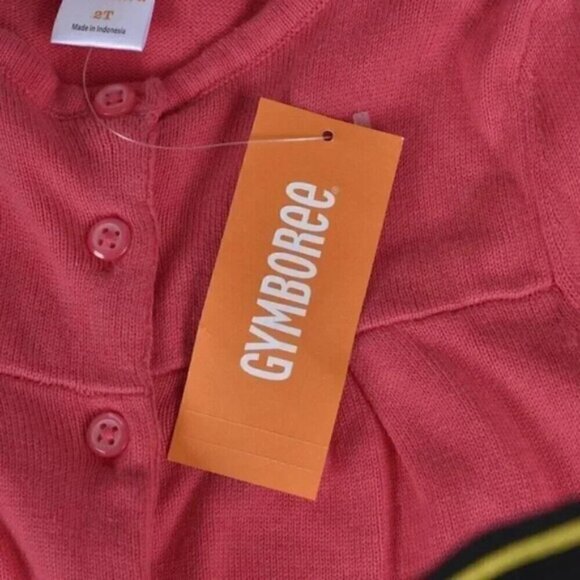 Nwt Pink Cardigan Sweater Ladybug Flower Embroidered Cotton Size 2T - Picture 3 of 8